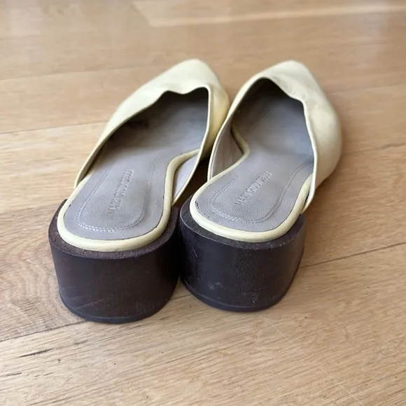 Mari Giudicelli Leblon Mules in Pale Yellow