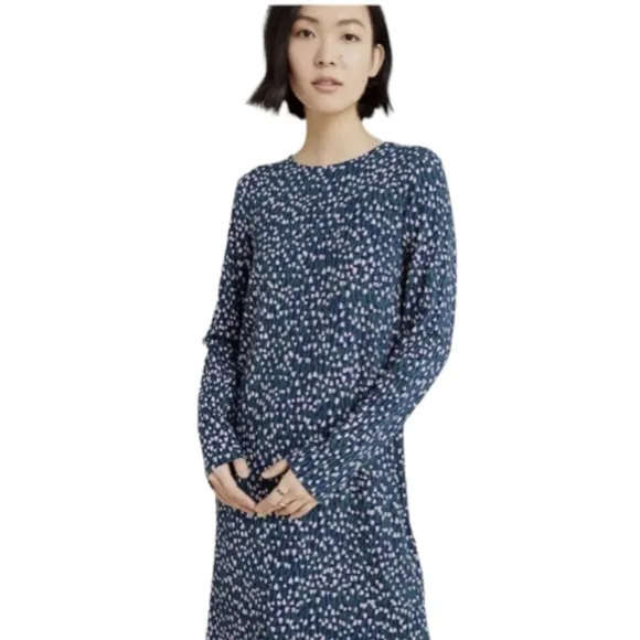 Marimekko Huokaus Tahtiniitty Jersey Floral Dress NWOT Purple Tulip Print