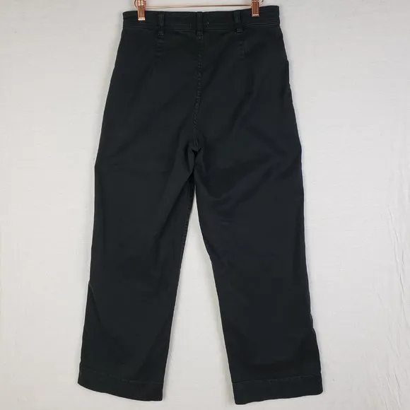 Marine Layer Pants High Waist Slim Fit Wide Leg Ankle Jeans in Faded Black sz 6