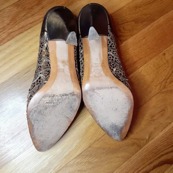 Mario Valentino Size 6 Vintage Kitten Heels Pumps Bronze Mario Valentino