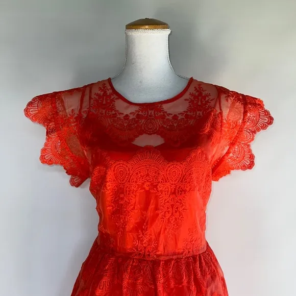 Marissa Webb Embroidered Fit and Flare Dress - sz L