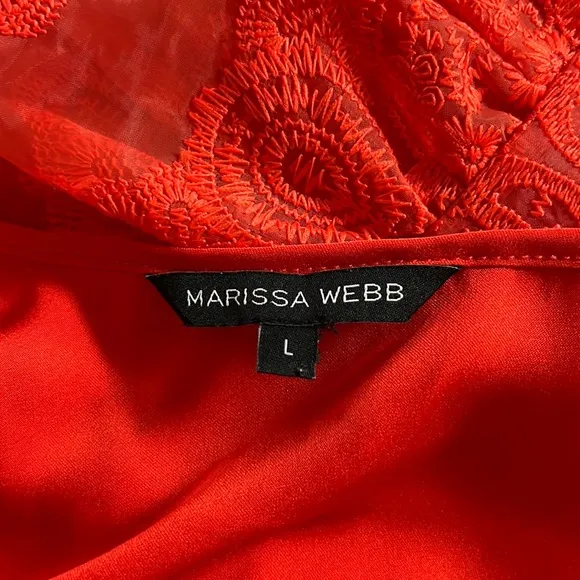 Marissa Webb Embroidered Fit and Flare Dress - sz L