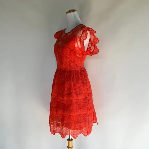 Marissa Webb Embroidered Fit and Flare Dress - sz L