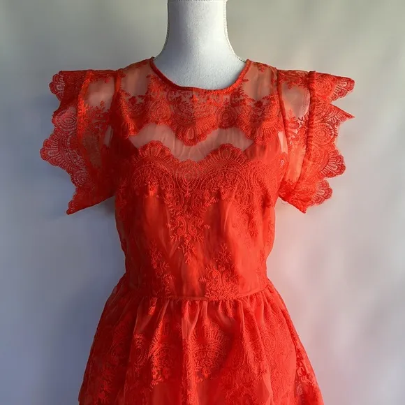 Marissa Webb Embroidered Fit and Flare Dress - sz S