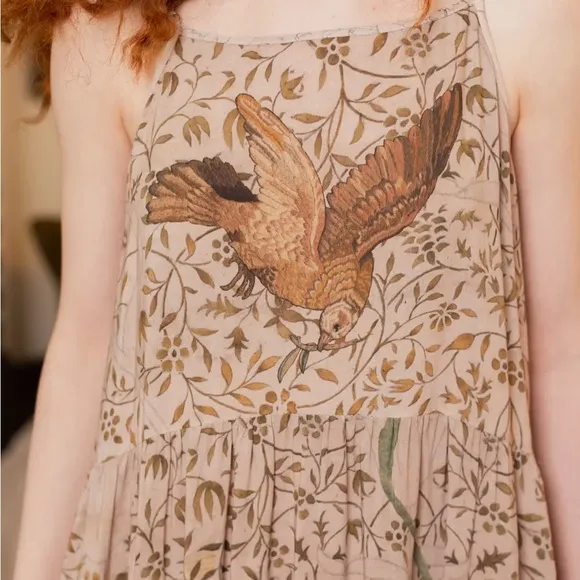 Market of Stars ✨ Folklore Floral Bird of Peace Bohéme Slip Dress