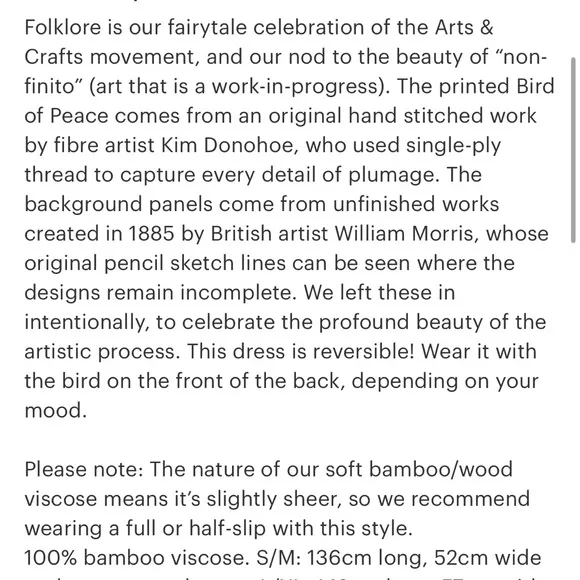 Market of Stars ✨ Folklore Floral Bird of Peace Bohéme Slip Dress