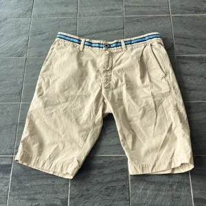 Mason’s Em’s  Tan London Summer Chino Shorts with Navy Ribbon Trim Regular Fit