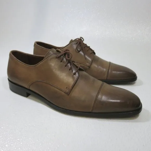 Massimo Matteo Cap Toe Leather Dress Oxfords Men's Footwear Italy Sz 10.5 M