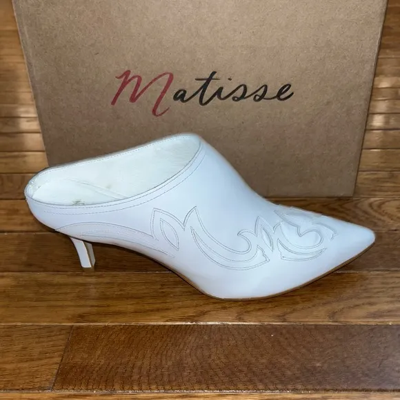 Matisse Made in Brazil Leather Marcell Kitten Heels White Leather Women’s Size 8