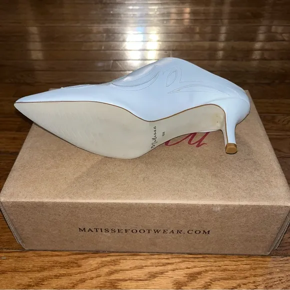 Matisse Made in Brazil Leather Marcell Kitten Heels White Leather Women’s Size 8
