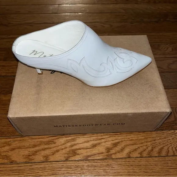 Matisse Made in Brazil Leather Marcell Kitten Heels White Leather Women’s Size 8