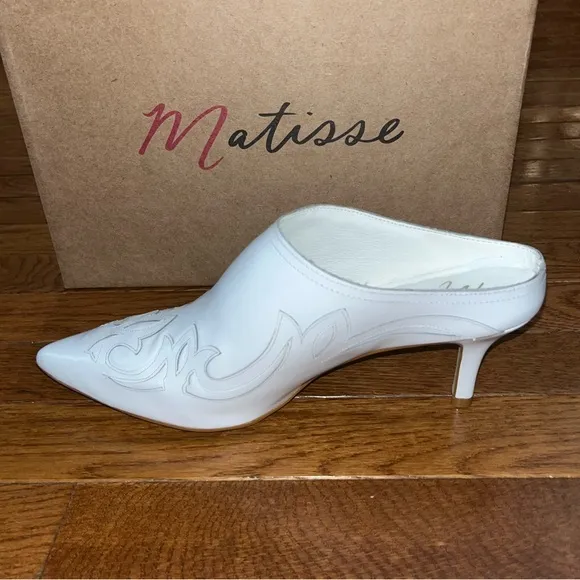 Matisse Made in Brazil Leather Marcell Kitten Heels White Leather Women’s Size 8