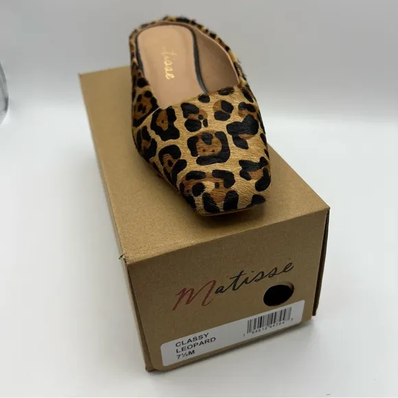 Matisse Women’s Kitten Slip  On Heels  Leopard  Print Hide Classy NIB 7.5 New