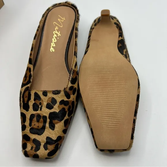 Matisse Women’s Kitten Slip  On Heels  Leopard  Print Hide Classy NIB 7.5 New