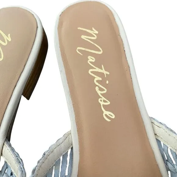 Matisse Woven Leather Mules Cream Ivory size 9