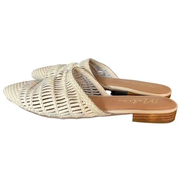 Matisse Woven Leather Mules Cream Ivory size 9