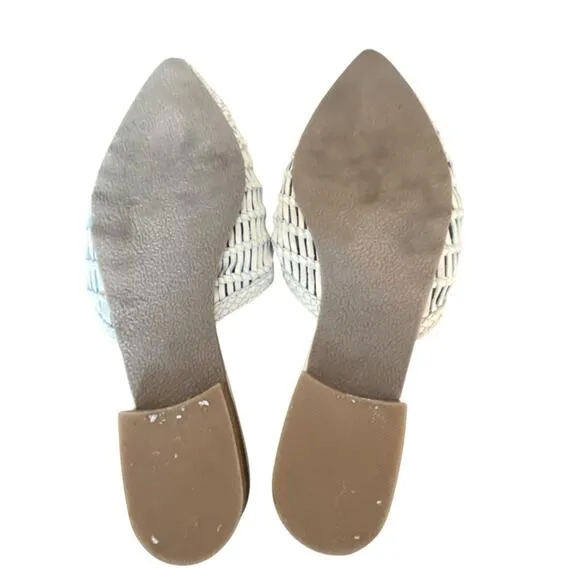Matisse Woven Leather Mules Cream Ivory size 9