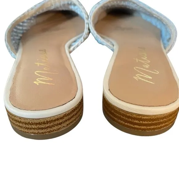 Matisse Woven Leather Mules Cream Ivory size 9