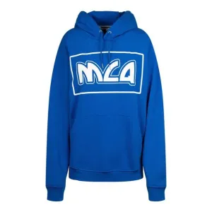 McQ Alexander McQueen Logo Hooded Sweatshirt Blue Mens