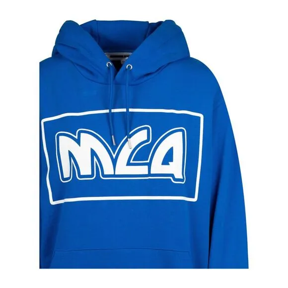 McQ Alexander McQueen Logo Hooded Sweatshirt Blue Mens