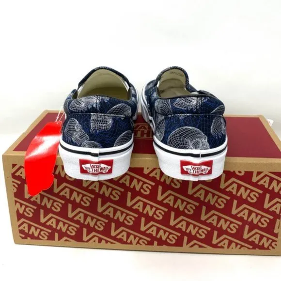 💖MEGA SALE💖VANS Men  VN0A33TB9IB Classic Slip On Wireframe Skull Black
