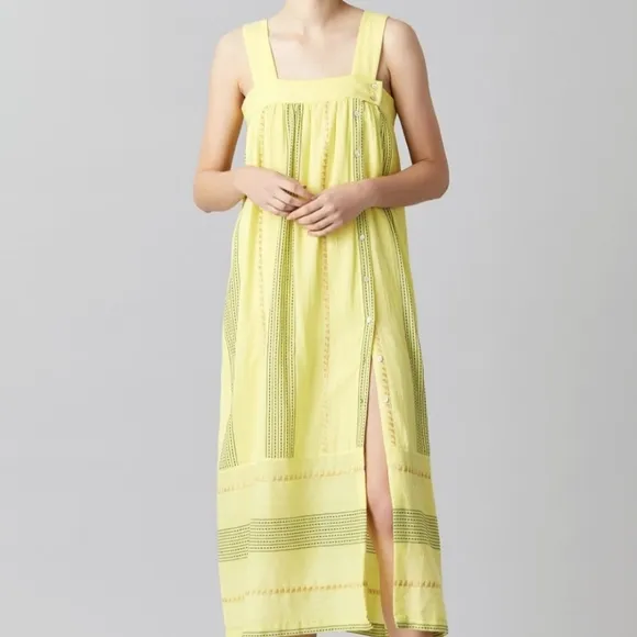 Megan Park Adeline Sundress - Lurex Stripe Flowy Summer Dress