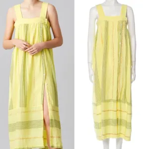 Megan Park Adeline Sundress - Lurex Stripe Flowy Summer Dress