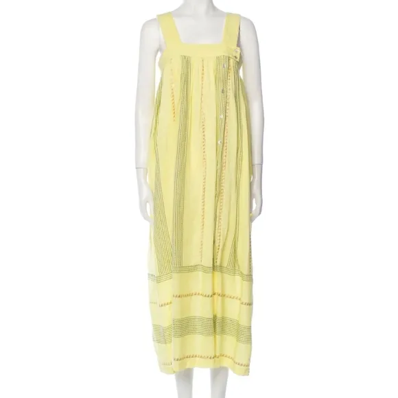 Megan Park Adeline Sundress - Lurex Stripe Flowy Summer Dress