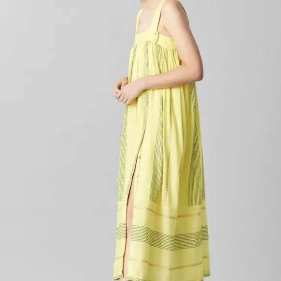 Megan Park Adeline Sundress - Lurex Stripe Flowy Summer Dress