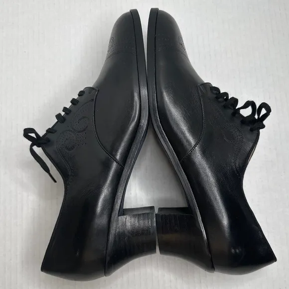Memery CLASSIC 1930S OXFORDS BLACK LEATHER JULIETTE Size 10/41