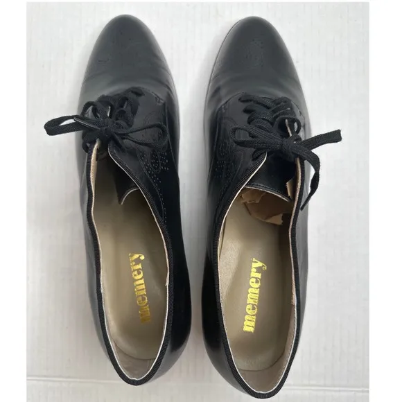 Memery CLASSIC 1930S OXFORDS BLACK LEATHER JULIETTE Size 10/41