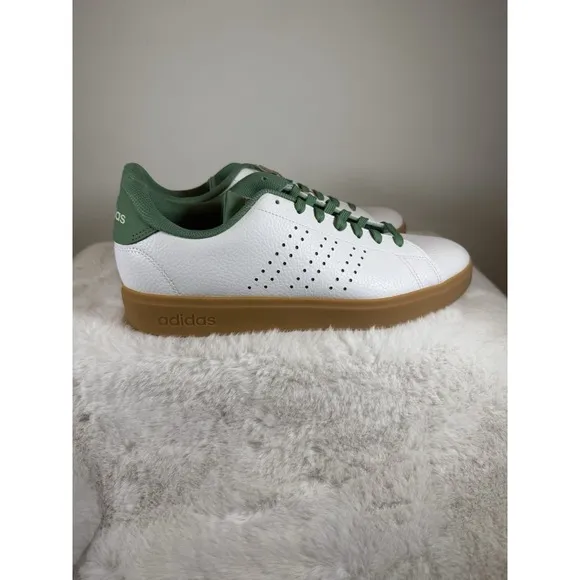 Men Adidas Advantage 2.0 Casual Tennis Shoes Size 10.5 White Green Gum IG9172