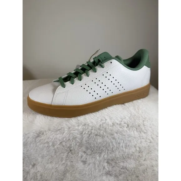 Men Adidas Advantage 2.0 Casual Tennis Shoes Size 10.5 White Green Gum IG9172