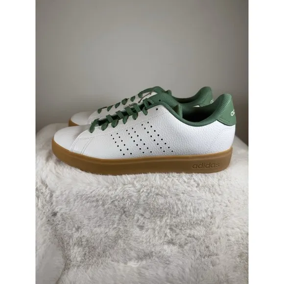 Men Adidas Advantage 2.0 Casual Tennis Shoes Size 10.5 White Green Gum IG9172