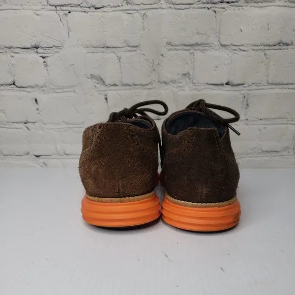 Men Cole Haan Lunargrand C11097 Wingtip‎ Oxfords 9 M Brown Suede Lace Up Shoes