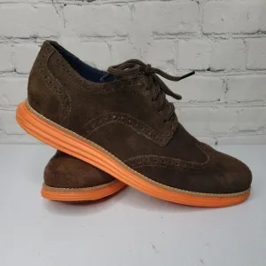 Men Cole Haan Lunargrand C11097 Wingtip‎ Oxfords 9 M Brown Suede Lace Up Shoes