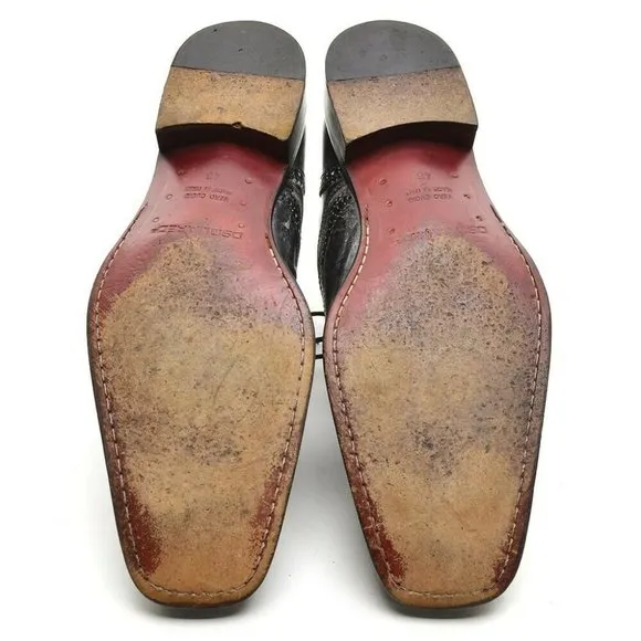Men Dsquared2 Black Antiqued Wingtip Oxfords 46