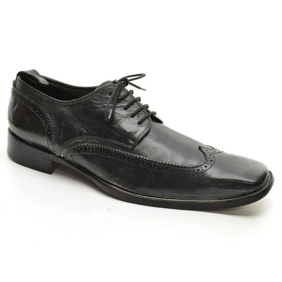 Men Dsquared2 Black Antiqued Wingtip Oxfords 46
