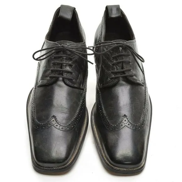 Men Dsquared2 Black Antiqued Wingtip Oxfords 46