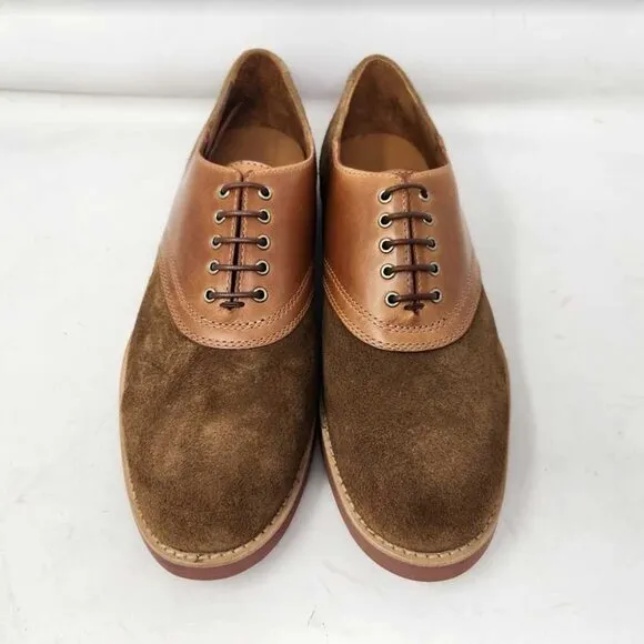 Men's 10 J Crew saddle shoes in leather and English suede oxfords Camel Tan
