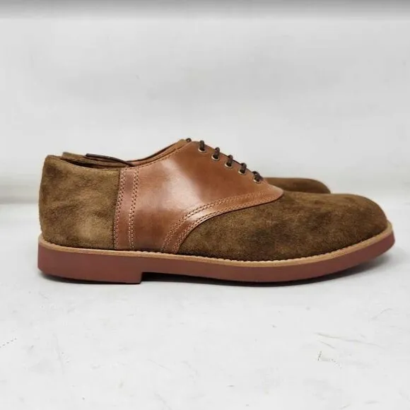 Men's 10 J Crew saddle shoes in leather and English suede oxfords Camel Tan