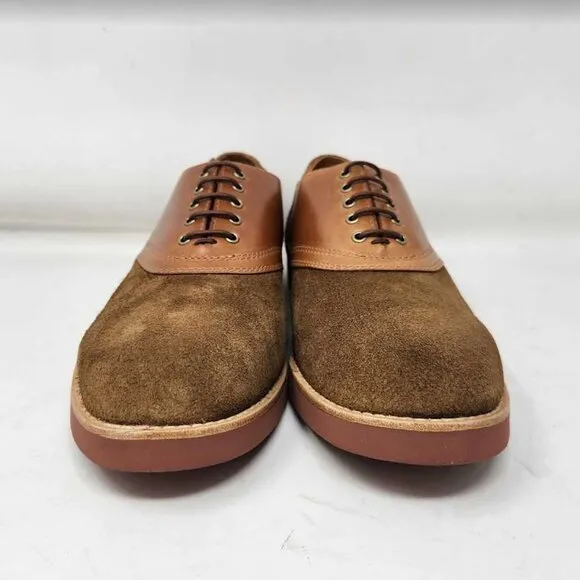 Men's 10 J Crew saddle shoes in leather and English suede oxfords Camel Tan