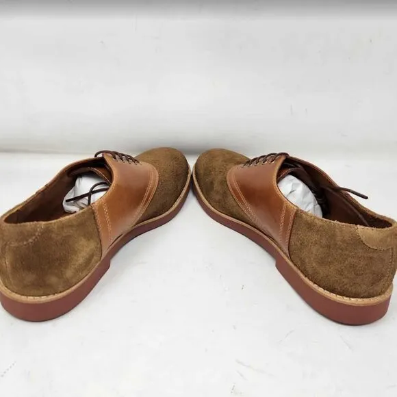 Men's 10 J Crew saddle shoes in leather and English suede oxfords Camel Tan