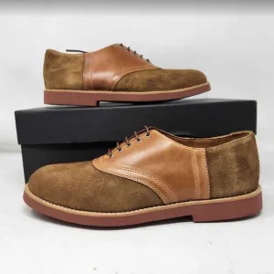 Men's 10 J Crew saddle shoes in leather and English suede oxfords Camel Tan