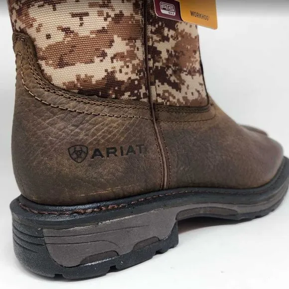 Men's 11.5 EE Ariat WorkHog Patriot western work camo flag cowboy boots Wide fit