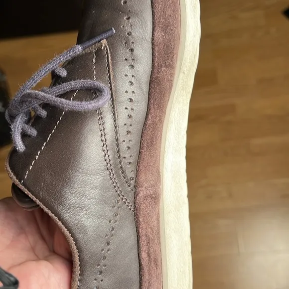 MENS 11.5 STOUT BROWN UGG CALI WING-TOE DERBY LEATHER LACEUP OXFORDS SHOES MN91