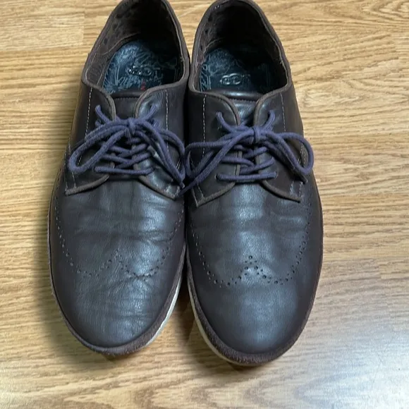 MENS 11.5 STOUT BROWN UGG CALI WING-TOE DERBY LEATHER LACEUP OXFORDS SHOES MN91