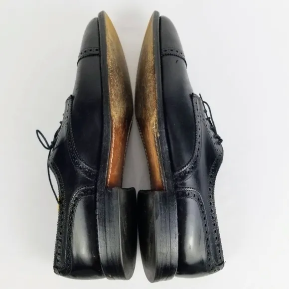 Mens 11AAA Allen Edmonds Sanford Leather Black Oxford Cap Toe Dress Shoes
