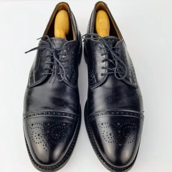 Mens 11AAA Allen Edmonds Sanford Leather Black Oxford Cap Toe Dress Shoes