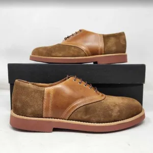Men's 9.5 J Crew saddle shoes in leather and English suede oxfords Camel Tan